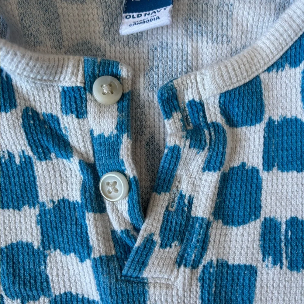 Old Navy Blue and White Checkered Kids Sleeveless Top - Picture 4 of 5